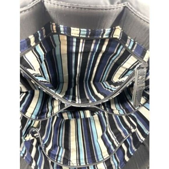 Vera Bradley Lay Flat Gray Quilted Tote Messenger Bag - Picture 6 of 10